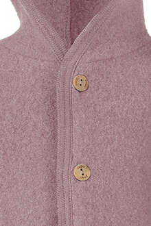 Baby-Wollfleece-Anzug mit Kapuze aus Bio Schurwollfleece rosenholz