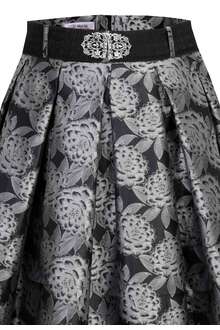 Damen Trachtenrock mit Metallschliee schwarz silber