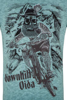 Herren Trachten-T-Shirt 'downhill' trkis
