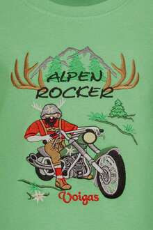 Kinder T-Shirt Alpen Rocker mit Motorrad grn