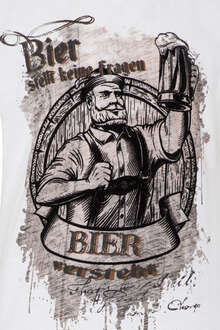 Herren T-Shirt `Bier versteht weiss