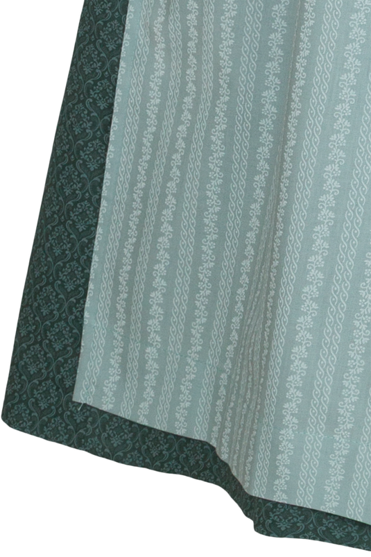 Langes Dirndl aus Baumwolle mit Ornamentmuster - salbei mint