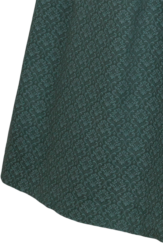 Langes Dirndl aus Baumwolle mit Ornamentmuster - salbei mint