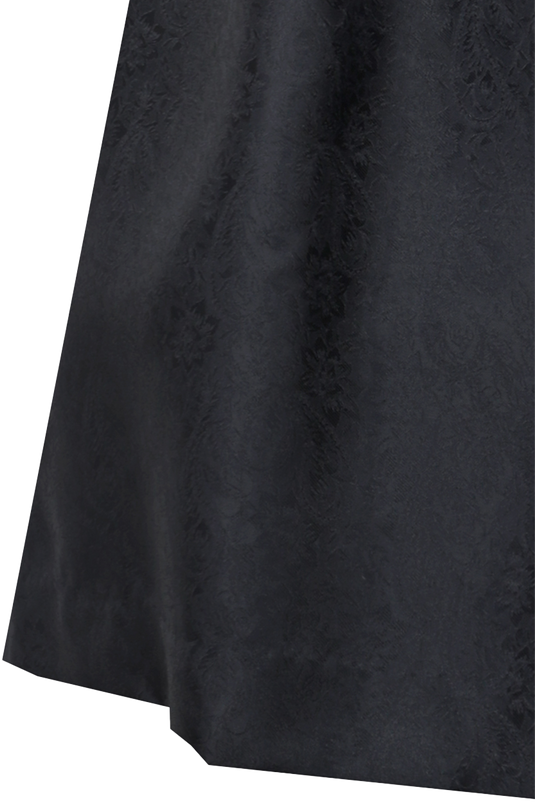 Midi-Dirndl mit eckigem Ausschnitt und Häkelspitze und Strassschürzenband