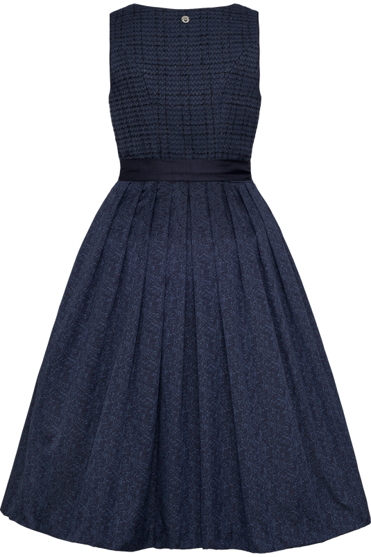 Damen Midi Dirndl Spieth & Wensky KOBRA/70 in DUNKELBLAU - Rückansicht