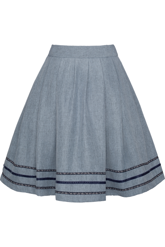 Damen Trachtenrock Spieth & Wensky KÄFER/60 in BLAU - Rückansicht