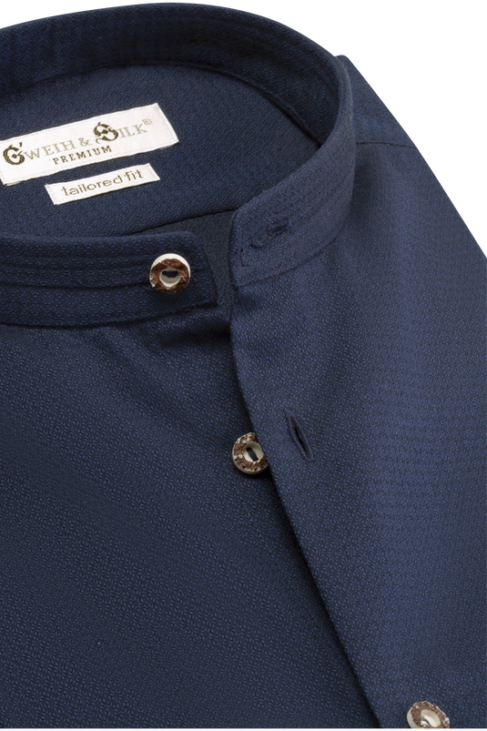 Herren Trachtenhemd Gweih & Silk ALPSEE 03/202 in NAVY - Vorderansicht