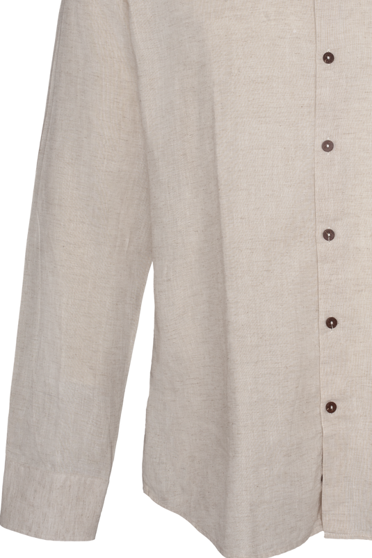 Herren Trachtenhemd mit Stehkragen Gweih & Silk ALPSEE 04/251 in SAND - Vorderansicht Detail unten
