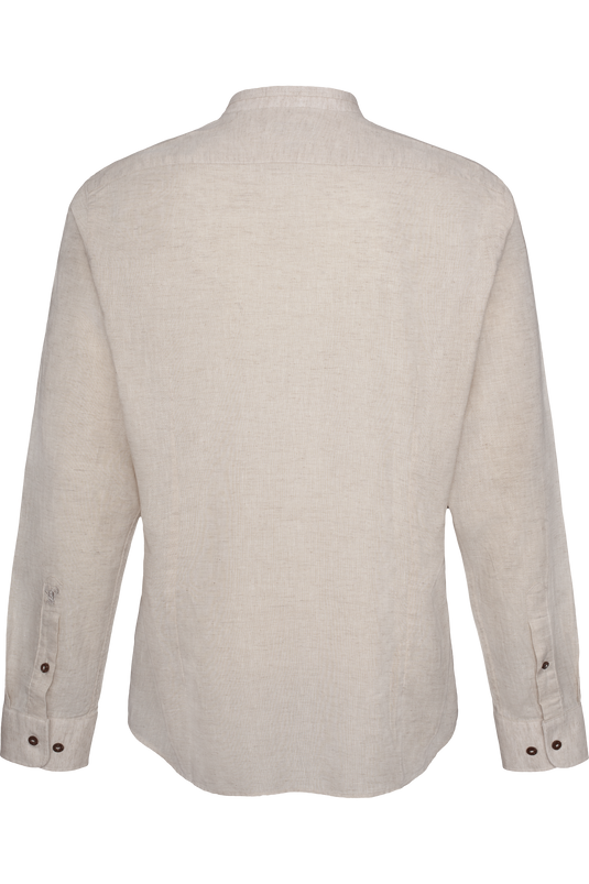 Herren Trachtenhemd mit Stehkragen Gweih & Silk ALPSEE 04/251 in SAND - Rückansicht