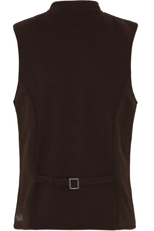 Herren Trachtenweste aus Sweat mit Hirschmotiv - braun