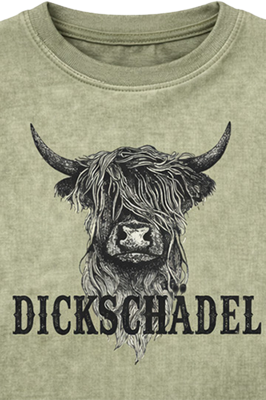 Kinder Trachtenshirt mit „Dickschädel“ Print - oliv