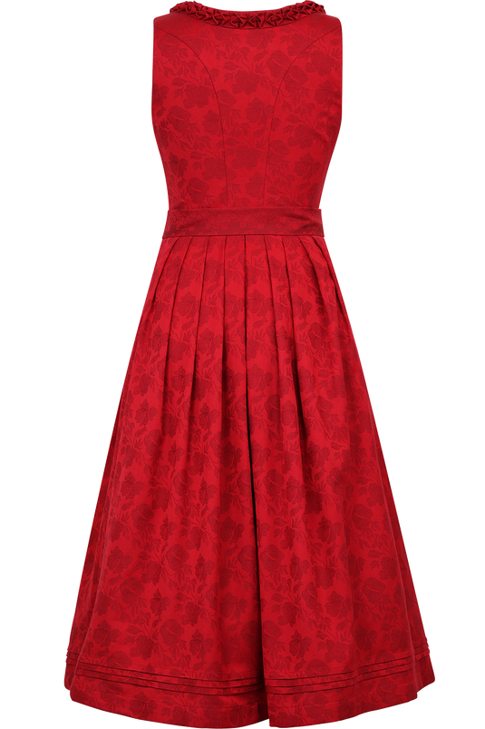 Midi-Dirndl floral mit Rüschen-Details - chili