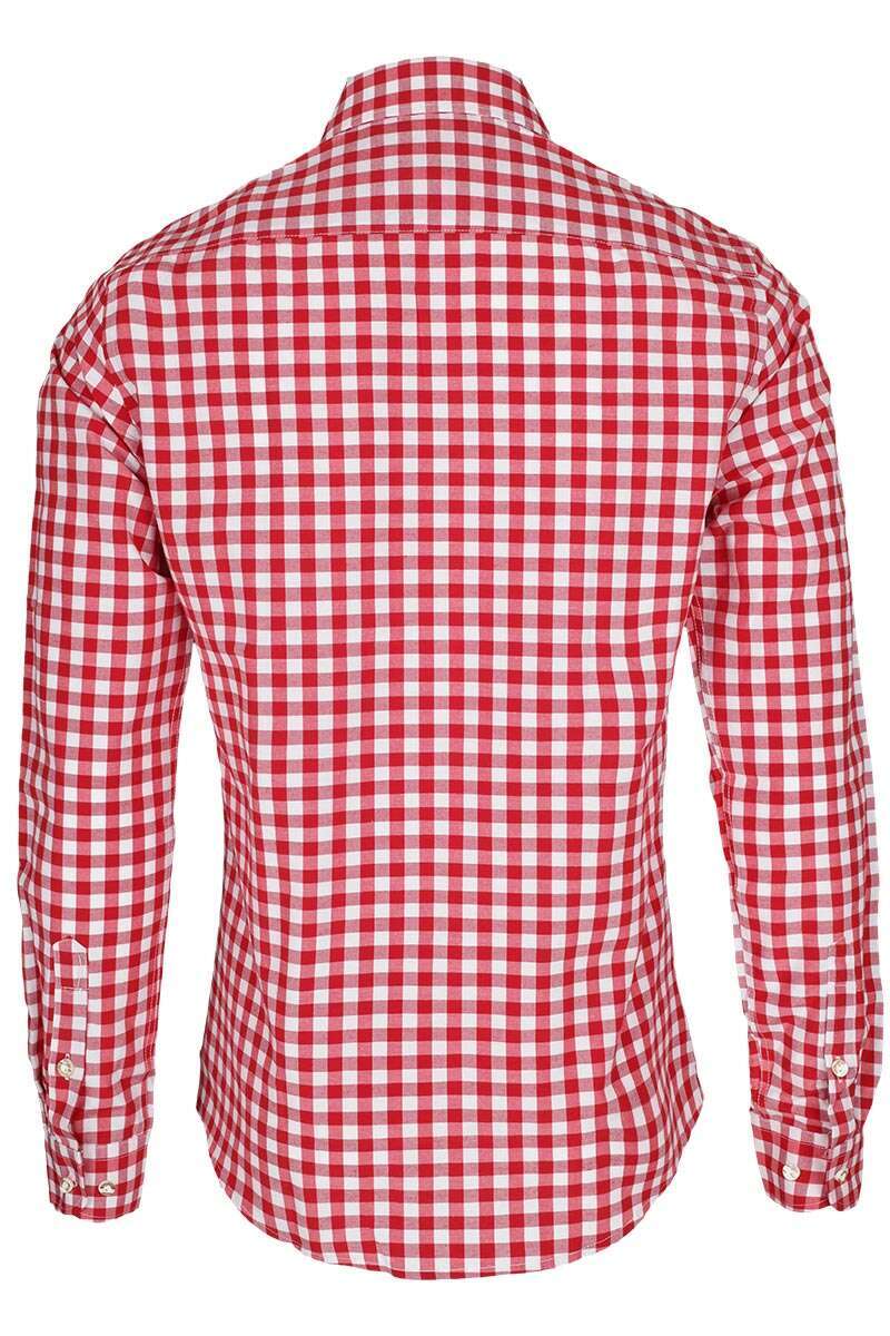 Hemd Slim-Fit rot-wei kariert Bild 2