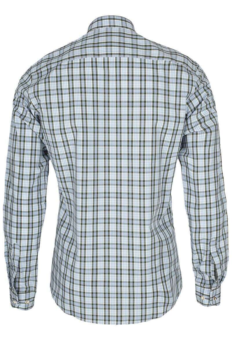 Hemd Slim-Fit hellblau-oliv-wei kariert Bild 2