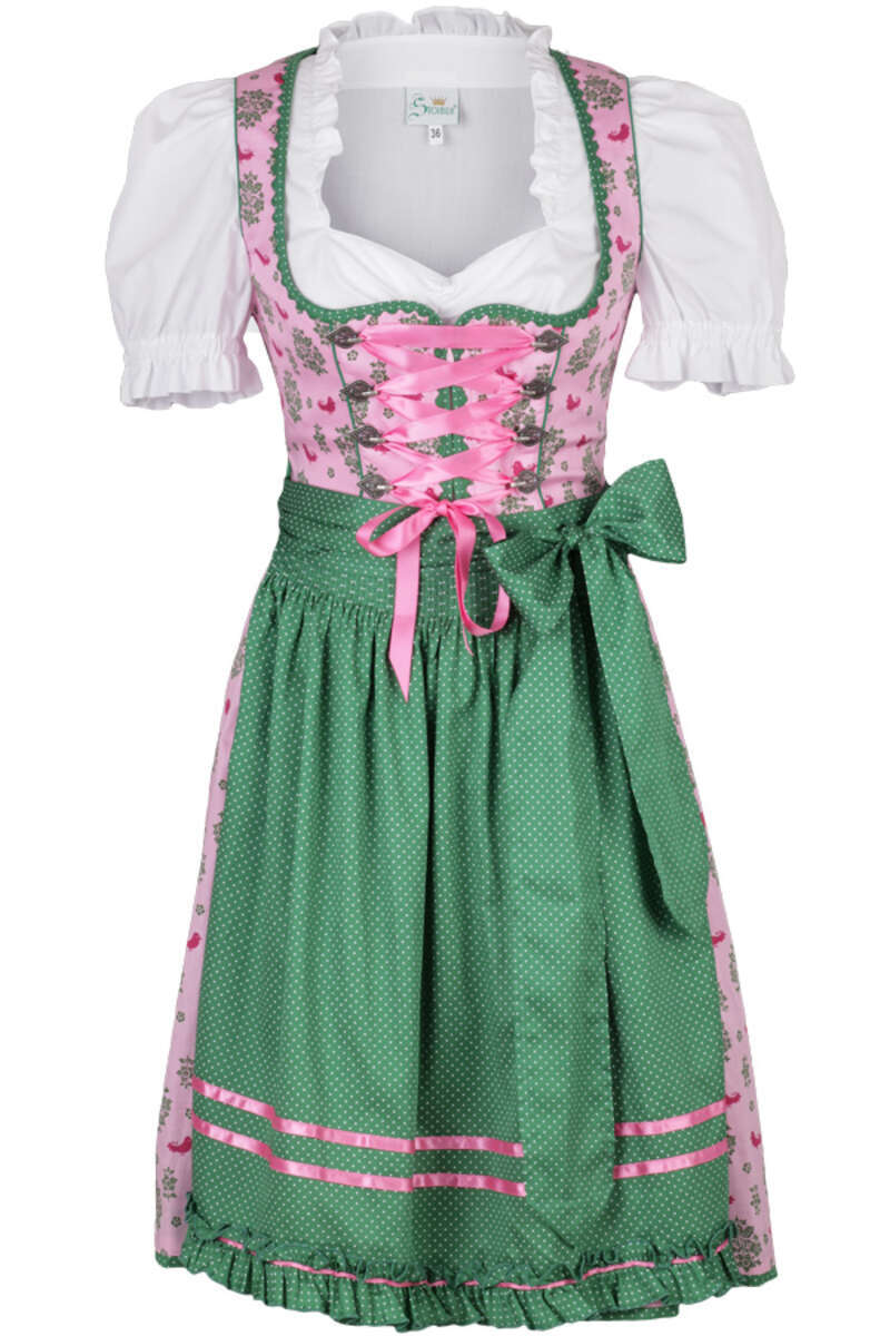 Dirndl kurz rosa-grn