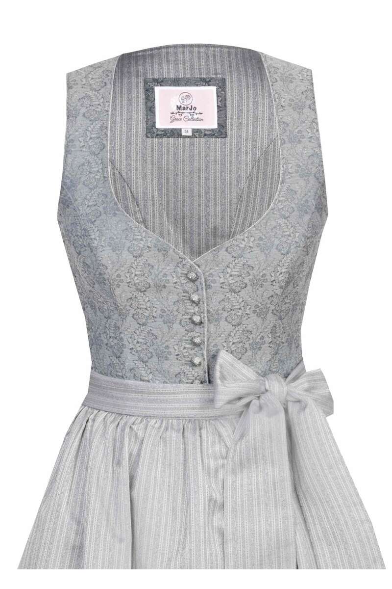 Midi-Dirndl mit herzfrmigem Ausschnitt blau/silber Bild 2