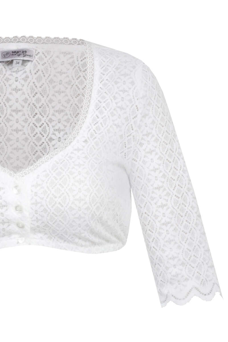 Dirndlbluse Spitze mit halblangen rmeln offwhite Bild 2