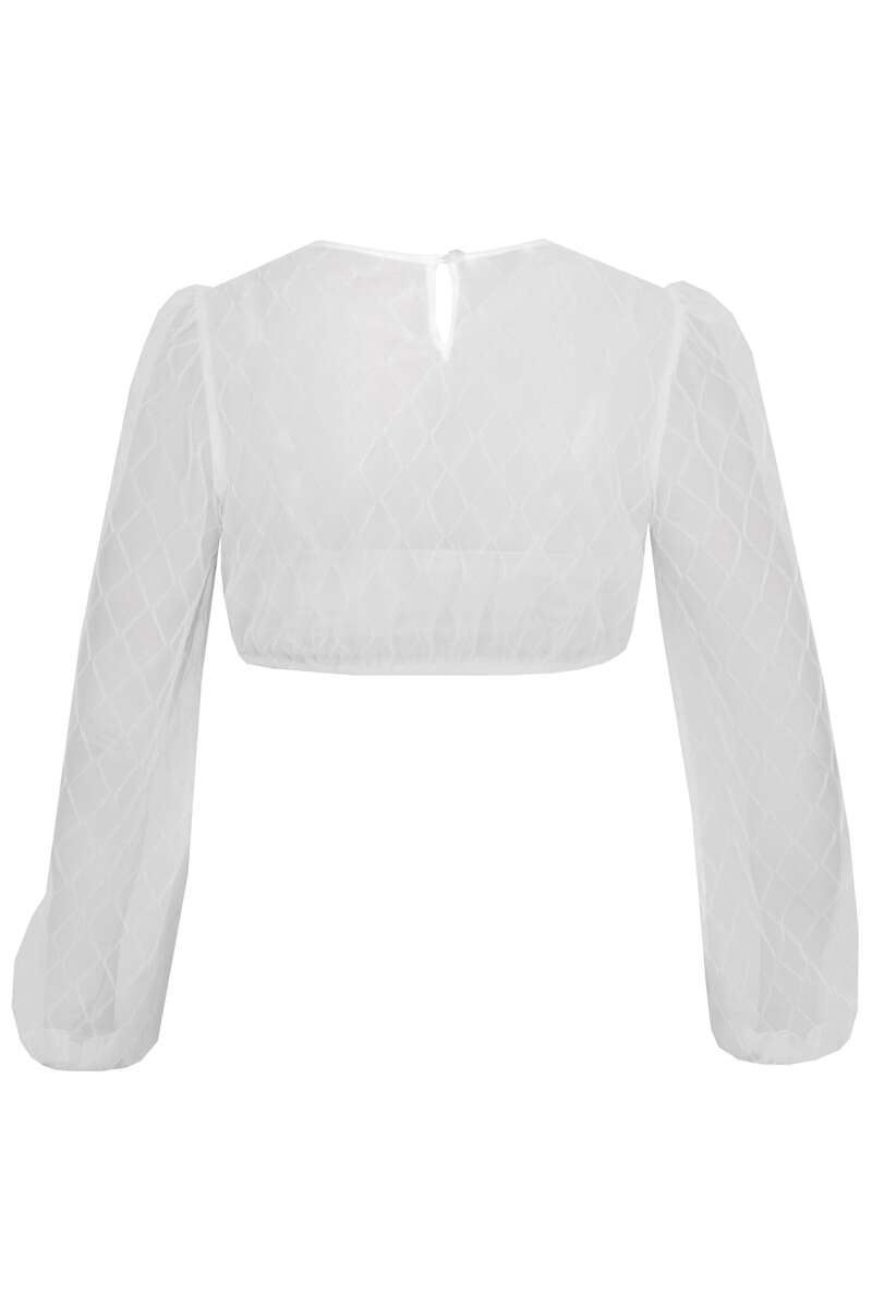 Dirndlbluse mit Puffrmeln offwhite Bild 2