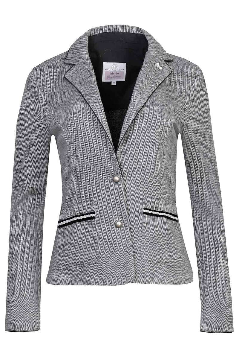 Trachtensweatblazer mit Fischgrtenmuster schwarz grau