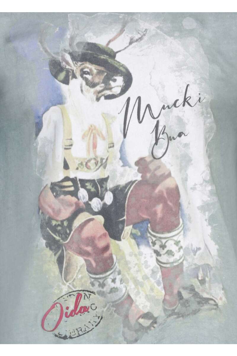 Herren T-Shirt 'Mucki Bua' graublau Bild 2
