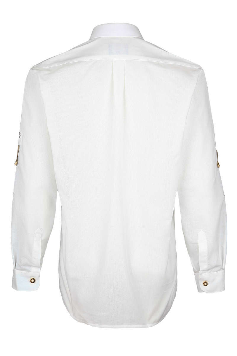 Herren Trachten-Krempelarm-Hemd Comfort Schnitt Weiss Bild 2