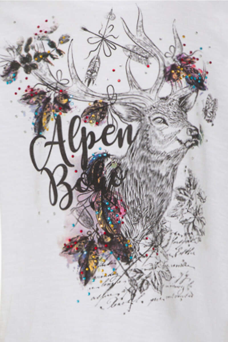 Trachten T-Shirt Kinder Hirsch mit Strass-Steinchen bunt Bild 2