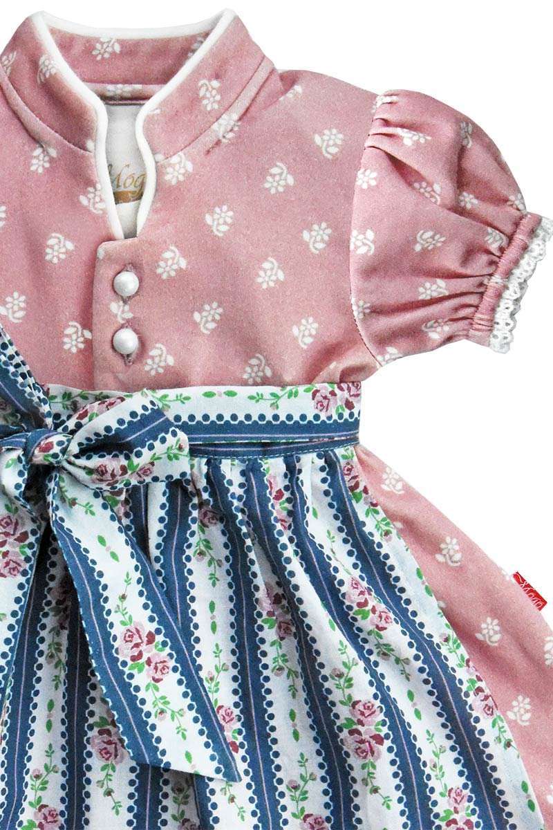 Baby-Dirndl rosa mit Schrze blaue Bild 2