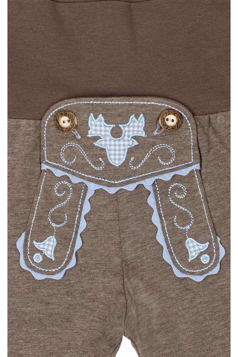 Baby Schlupfhose im Lederhosenstil braun blau Bild 2