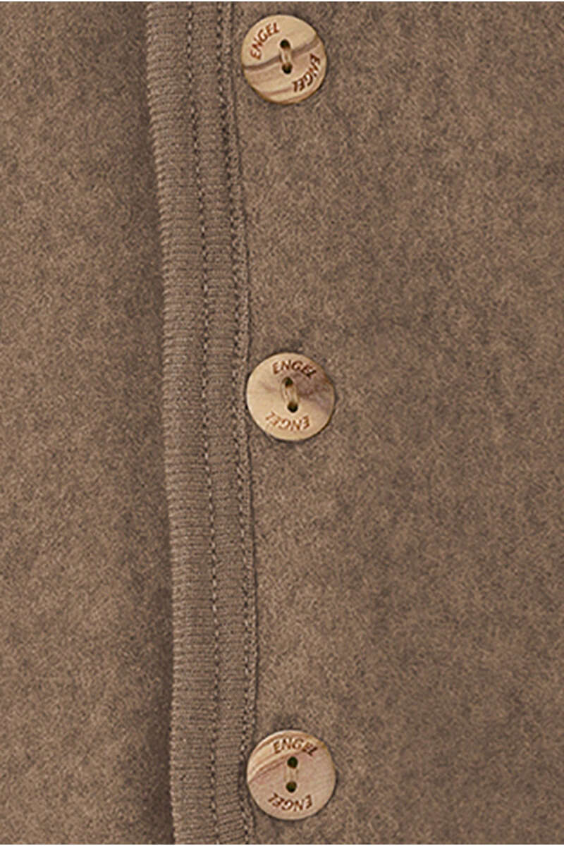 Baby-Jacke mit Kapuze aus Bio Schurwollfleece walnuss braun Bild 2