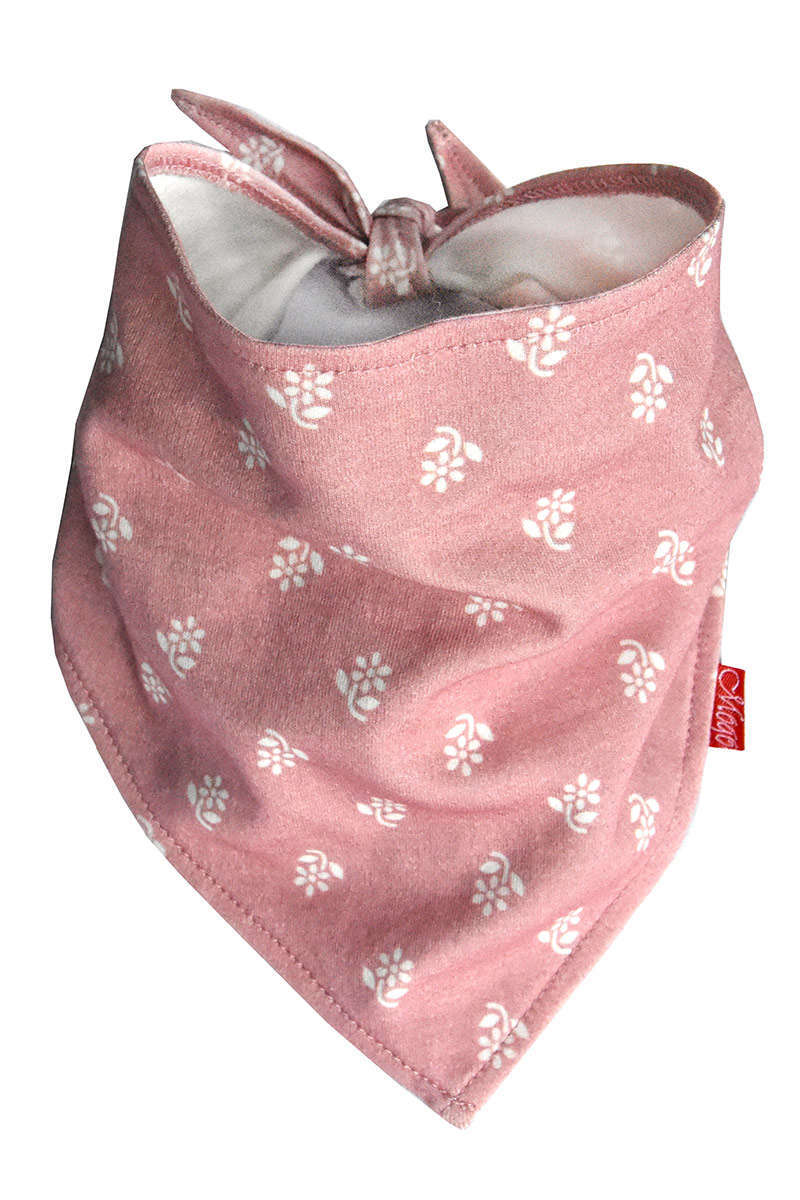 Mädchen Trachten Kopftuch Halstuch mit Blumenprint rosa