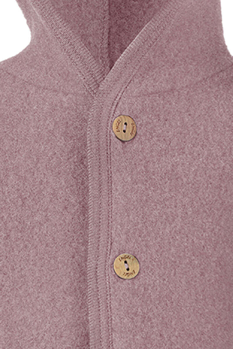 Baby-Wollfleece-Anzug mit Kapuze aus Bio Schurwollfleece rosenholz Bild 2