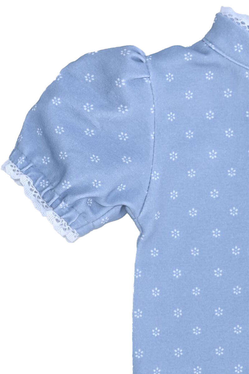 Mdchen Baby-Body kurzarm Blmchenmuster hellblau Bild 2