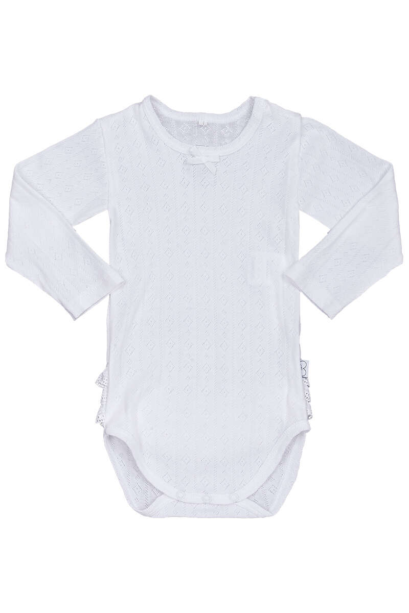 Babybody Langarm Rschen weiss