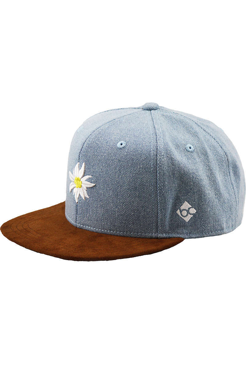 Snapback Cap Edelwei Denim hellblau