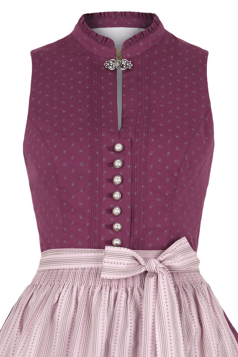 Waschdirndl Stretch hochgeschlossen aubergine Bild 2