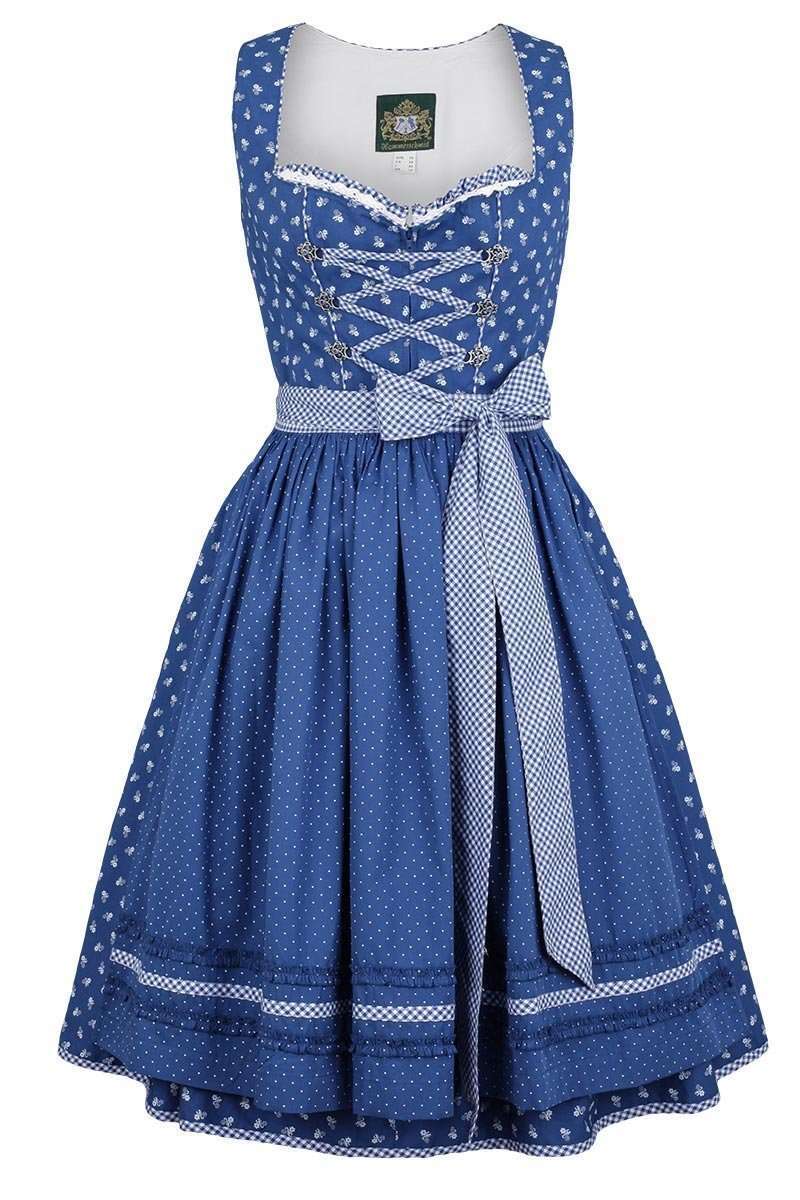 Baumwolldirndl kurz blau