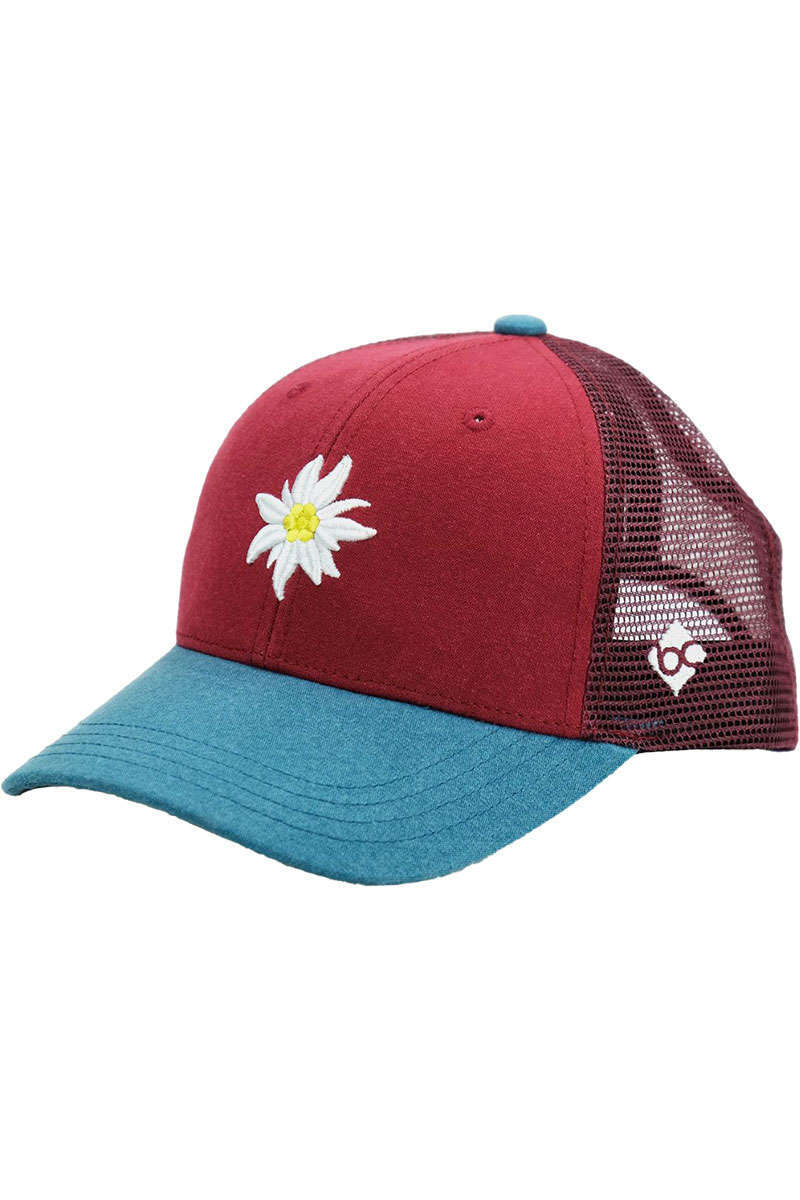 Curved Cap mit Edelweiss rot blau