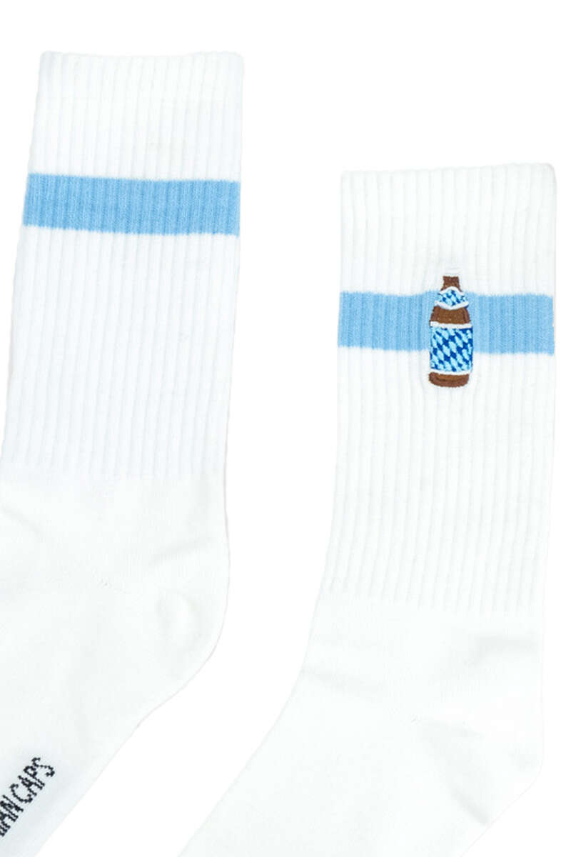 Herren-Sportsocken mit Bierflaschen-Motiv 'BAYERISCH HELL' wei Bild 2