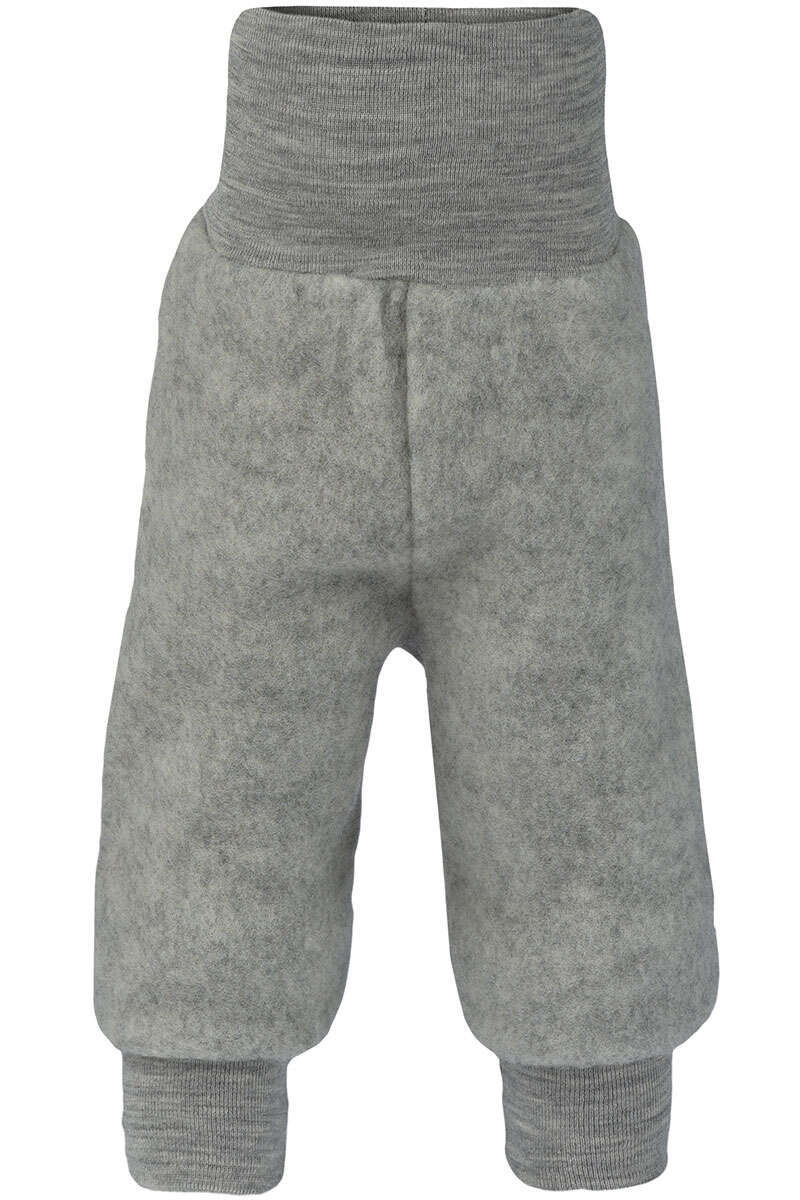 Baby Schlupfhose aus Bio-Schurwollfleece hellgrau