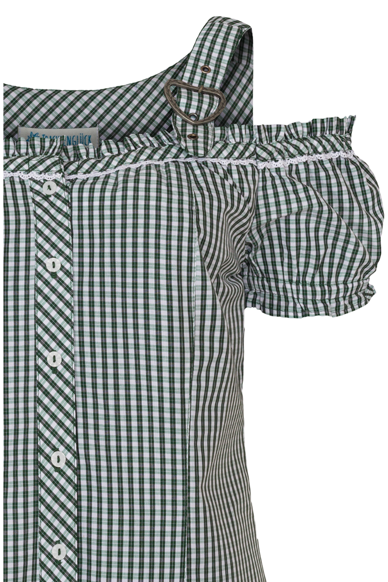 Trachten Carmenbluse kariert grn Bild 2