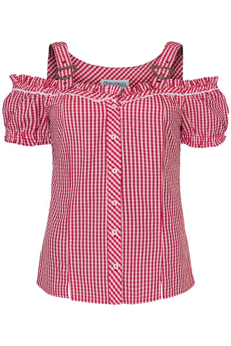 Trachten Carmenbluse kariert rot