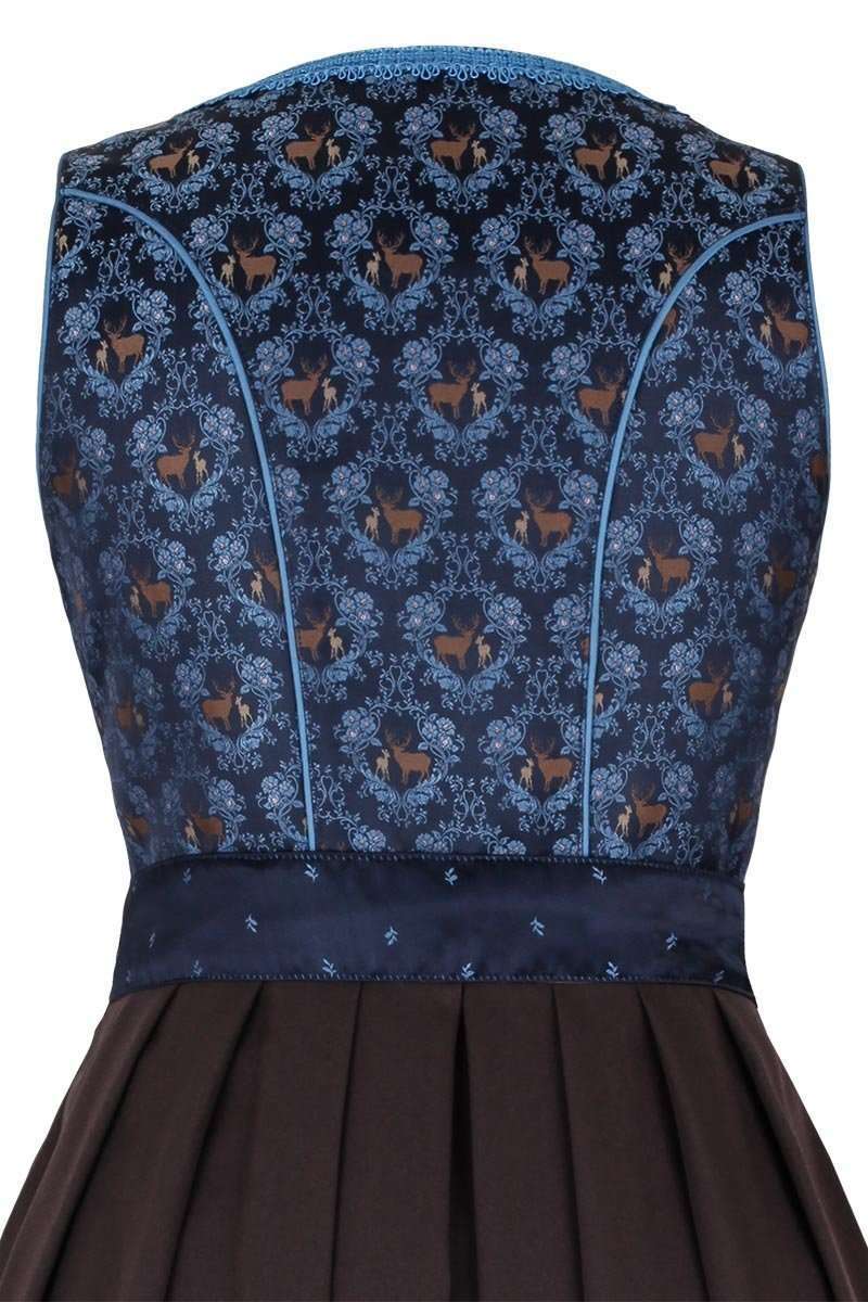 Dirndl blau festlich midi mit Hirschen Bild 2