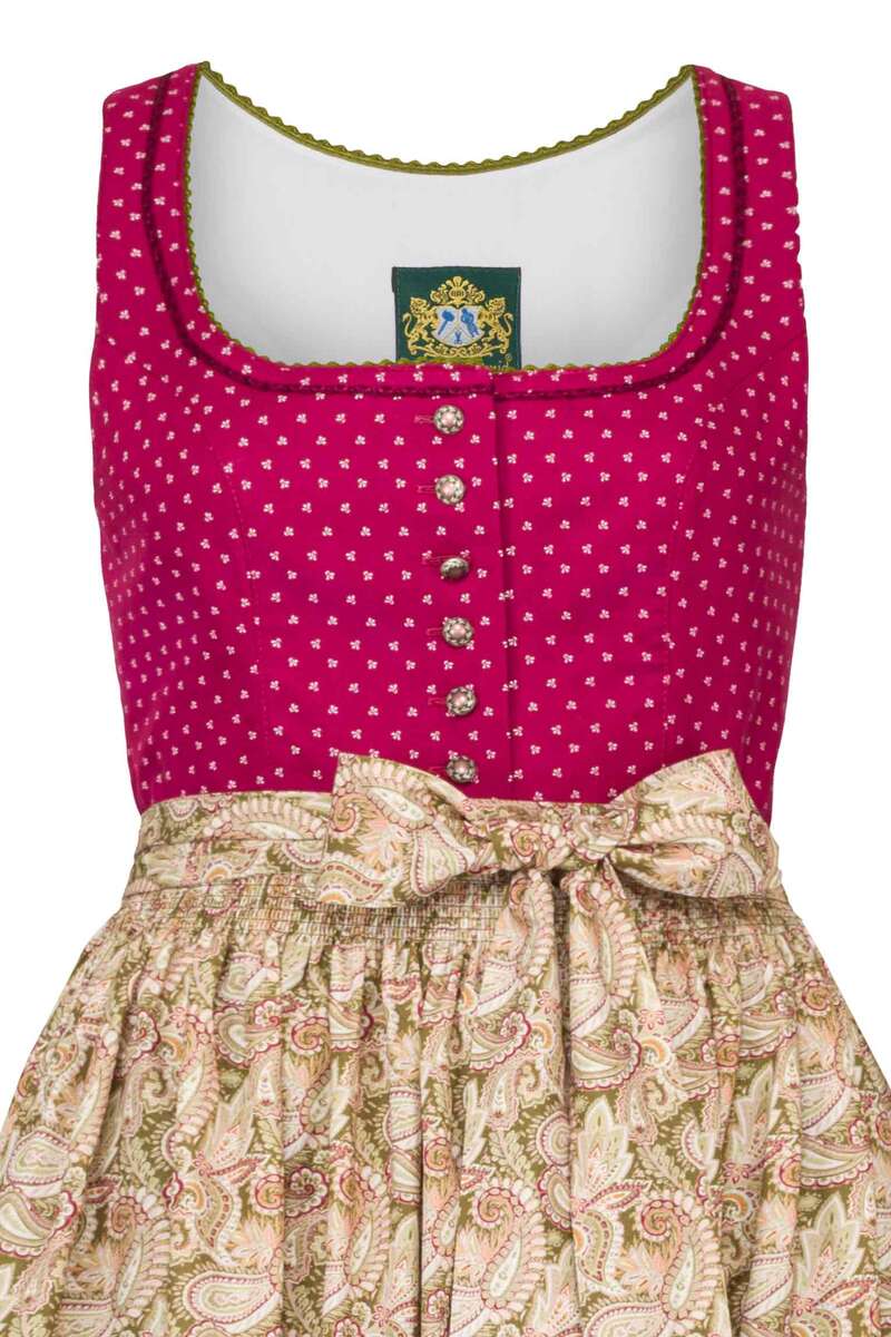 Langes Baumwolldirndl mit Paisleymuster pink grn Bild 2