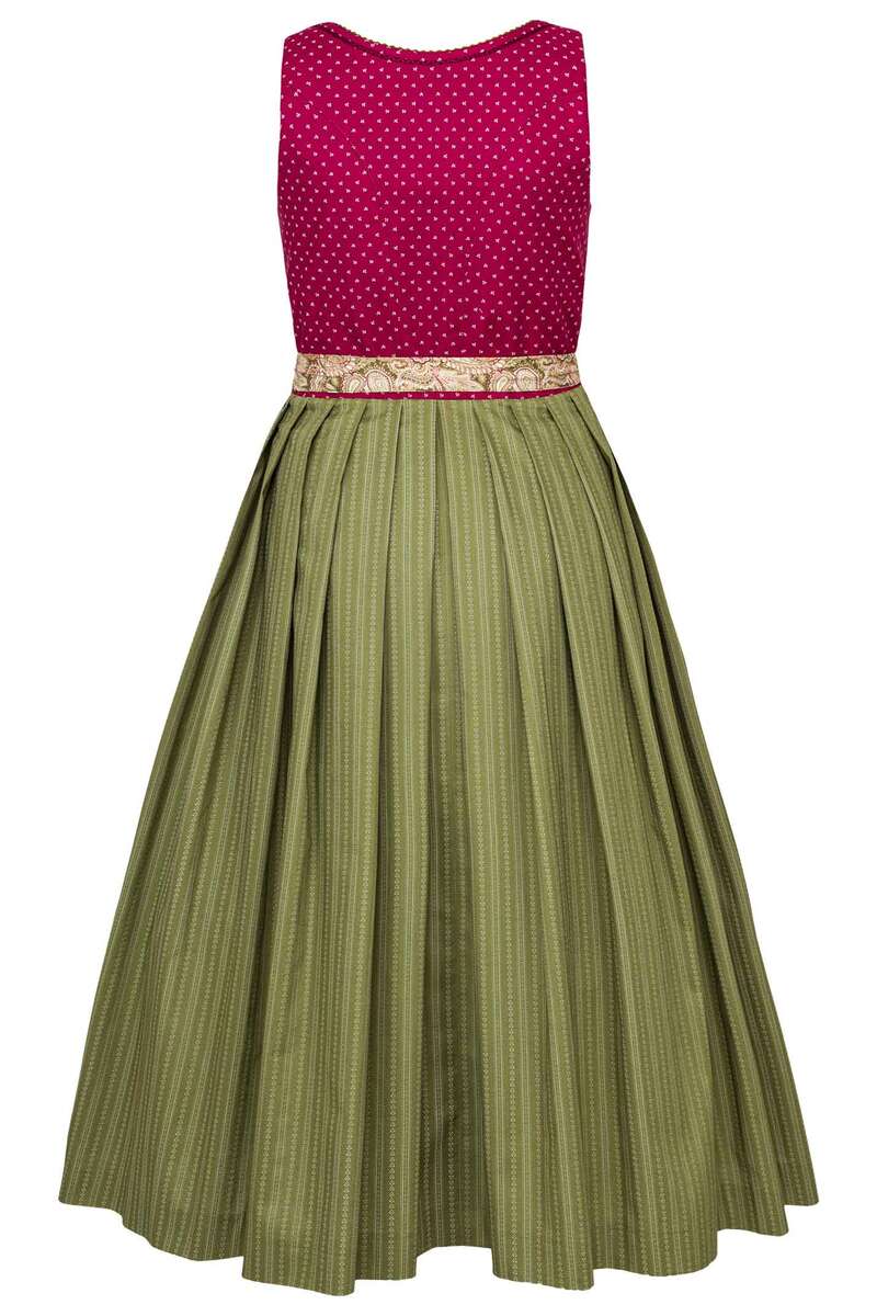 Langes Baumwolldirndl mit Paisleymuster pink grn Bild 2