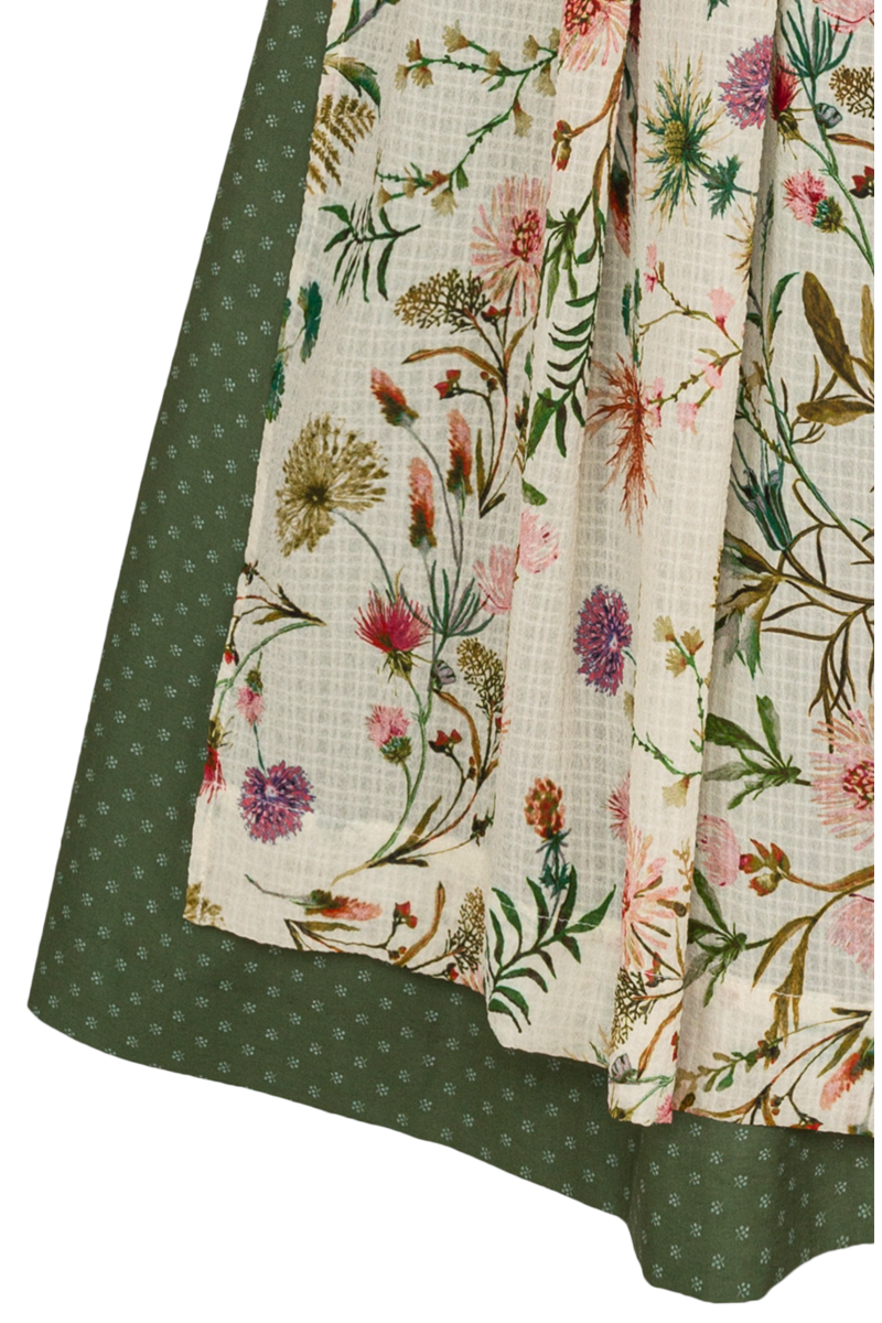Leinendirndl Blumenprint gemustert lang grn Bild 2