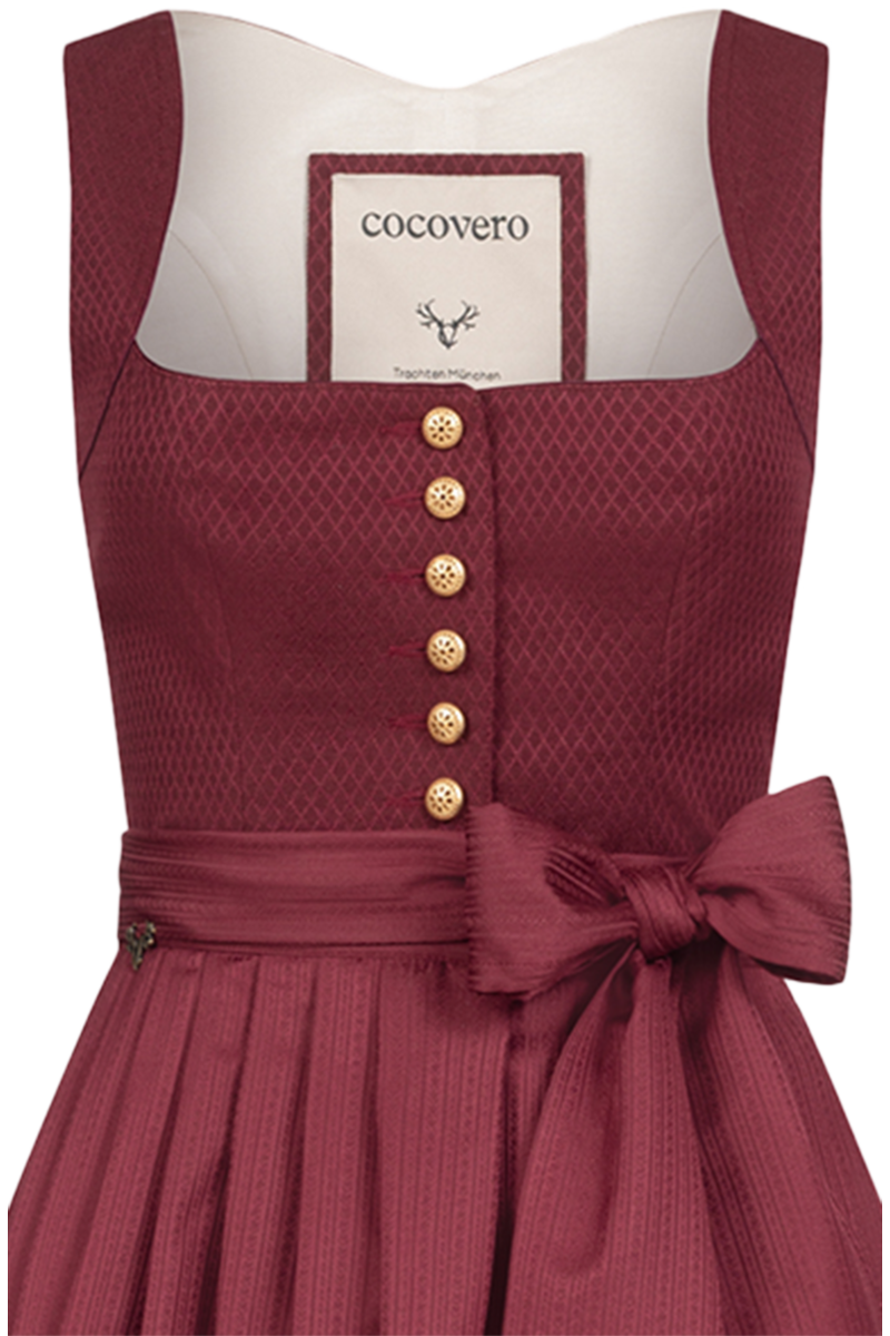Midi-Dirndl mit Pliseerock bordeaux-rot Bild 2