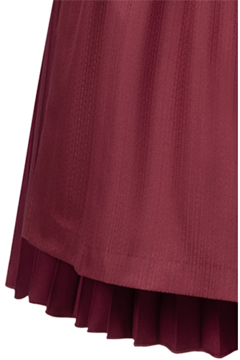 Midi-Dirndl mit Pliseerock bordeaux-rot Bild 2