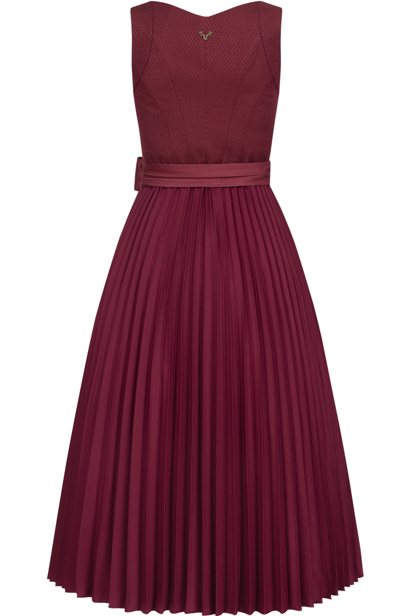 Midi-Dirndl mit Pliseerock bordeaux-rot Bild 2