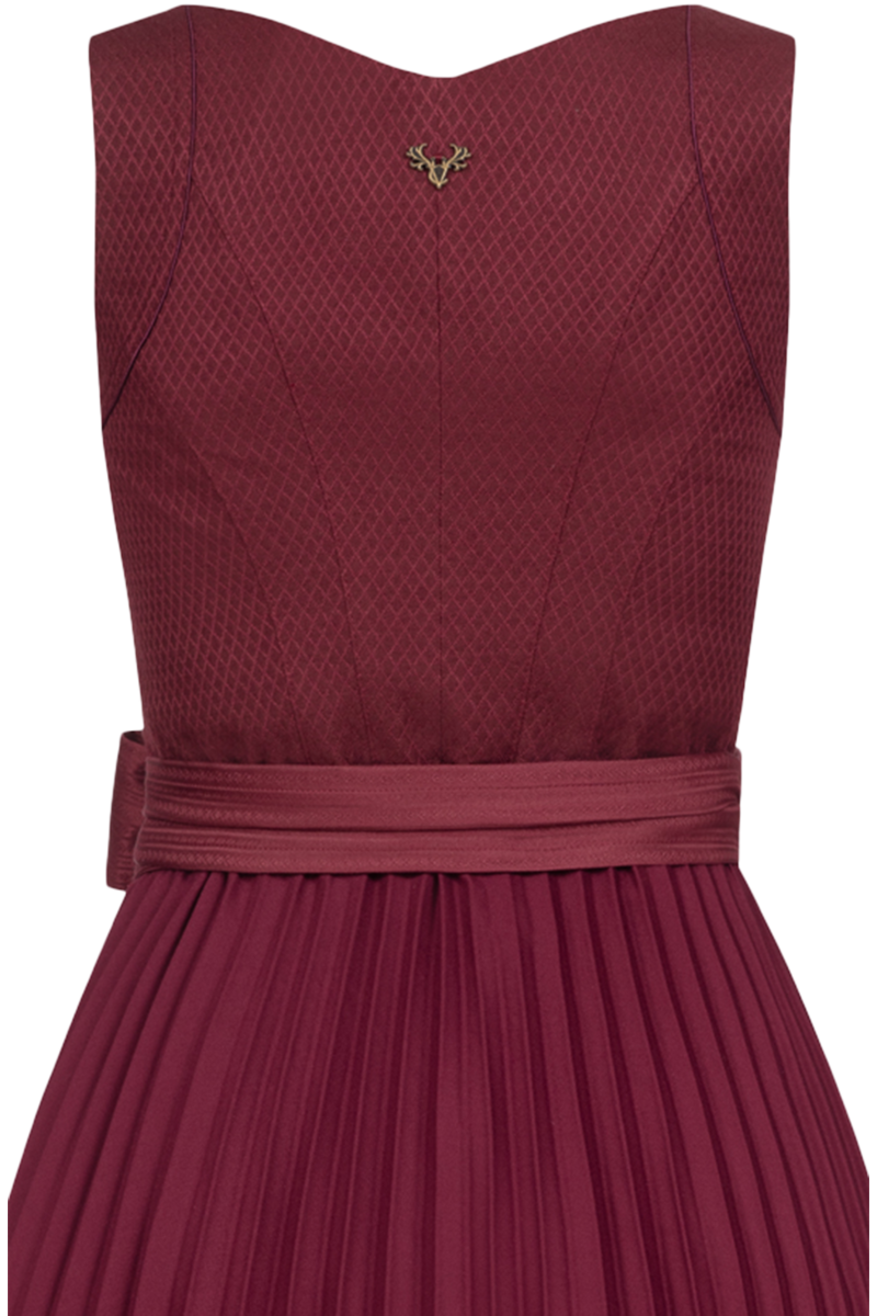 Midi-Dirndl mit Pliseerock bordeaux-rot Bild 2