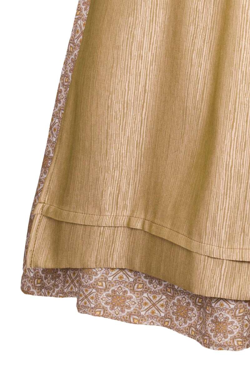 Dirndl lang gemusterter Rock beige kupfer Bild 2